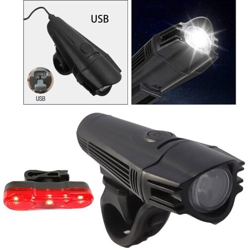 USB Rechargeable Bike Light Front/Back Bicycle Headlight LED Cycling for Road MTB Mountain Biker