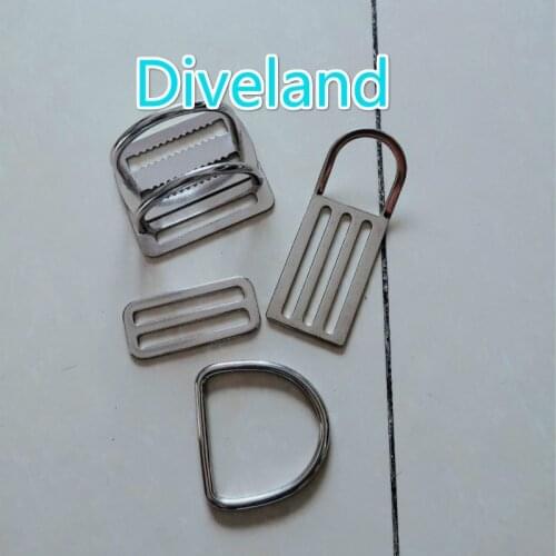 Spearfishing Scuba Diving Weight Belt Slide Keeper Stainless Steel D Ring Webbing Harness Belt Retainer Stopper BCD Accessoires