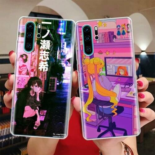 Anime Vaporwave Glitch Hot Silicon Phone Case For Huawei Honor 10 9 20 Lite Y5 Y6 Y7 Y9 9X 8X 8S 8A 7X 7A 7S Pro + 10i20i Coque