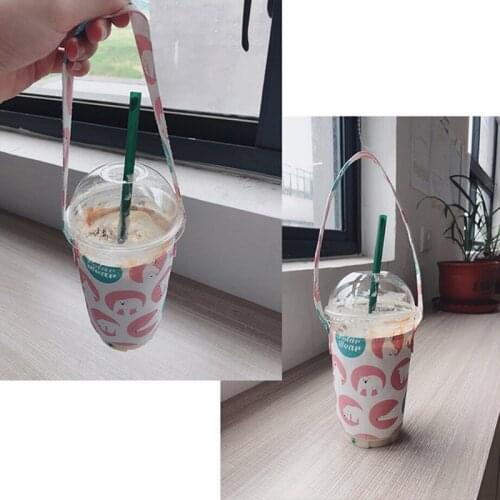Portable Cup Bag Cover Sleeve Carrier Pure Cotton CreativeCloth Thermos Bottle Cover for Milk Tea Juice Small Gift Handbag