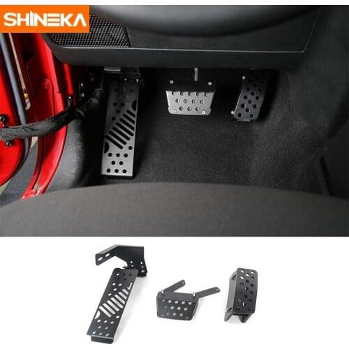 SHINEKA Metal Elevator Car Brake Pedal Pads Foot Rest Pedals Covers for Jeep Wrangler 2007-2017 Car Styling Interior Accessories