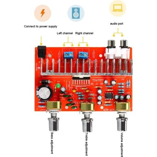 TDA7377 DC12V 40W Car DIY Stereo Dual Channel Amplifier Board Finished Car DIY Amplifier Audio Power Amplifier
