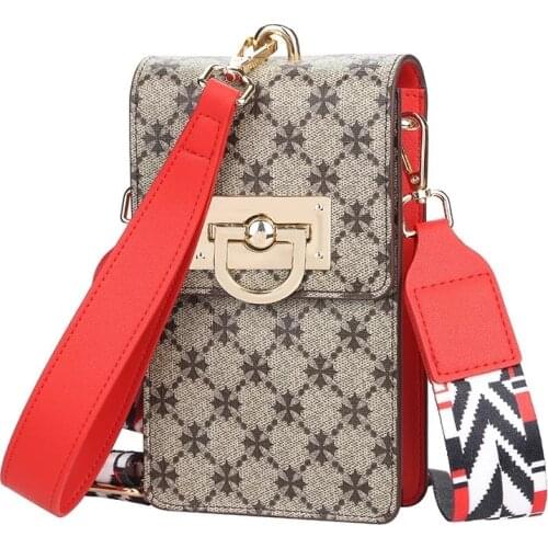 Baellerry Four-Leaf Clover Cross Flower Printed Womens Shoulder Bag Luxury Leather Clutch Cards Phone Holder Purse