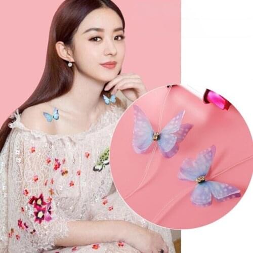 1 Pairs Butterfly Invisible Transparent Shoulder Metal Bra Straps Adjustable