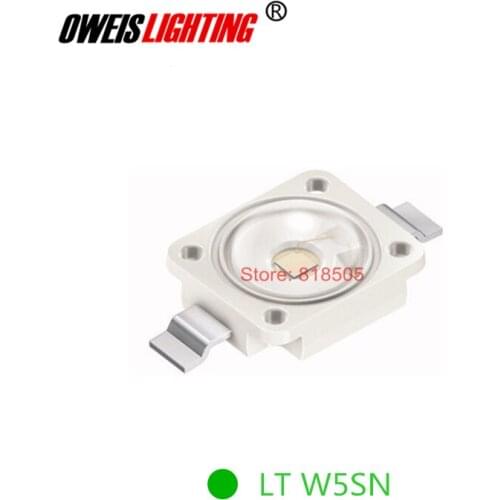 10PCS LT W5SN 7060 True Green SMD LED, 700mA 3.5V 2-3W, LT W5SN-JYLY-26 PLCC-2 525NM