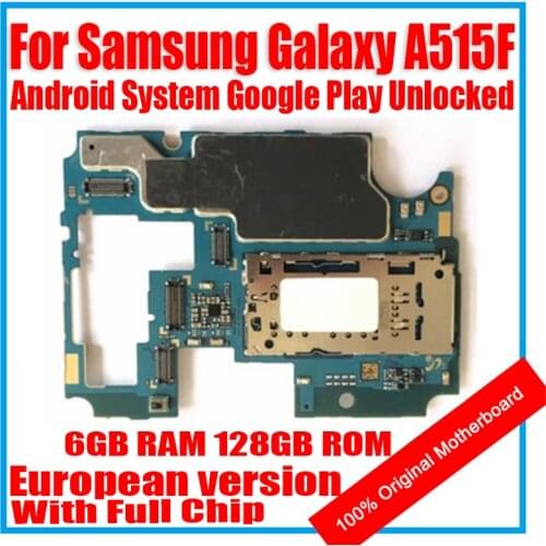 128GB For Samsung Galaxy A51 A515F Unlocked Motherboard With Android System Logic Board Full chips Mainboard