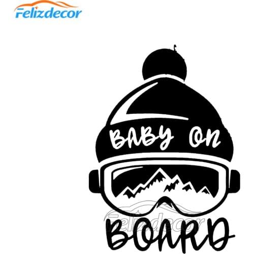 15*20cm Baby on Board Snowboarding Car Sticker Ski Snow Baby Sign Car Decals Family Auto Decor Vinyl Hot Selling L1031