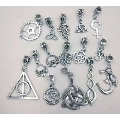 15pcs Fast delivery Knit Knot / Aum Ohm Om Yoga / Death Sage / Female Charm Pendant Jewelry Accessories