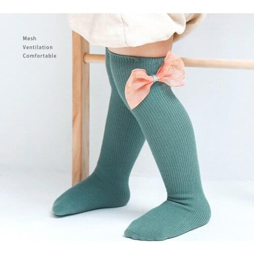 1/2 Pairs/lot New Baby Girls Socks Long Socks Kids Knee Length Soft Cotton Baby Socks Kids 0-8 Years Knee High Socks