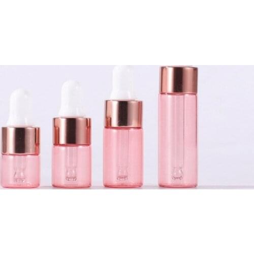 500Pcs Rosegold Glass Dropper Bottle Empty Essential Oil Dropper Travel Bottle Holder DIY Cosmetic Liquid Sample Perfume