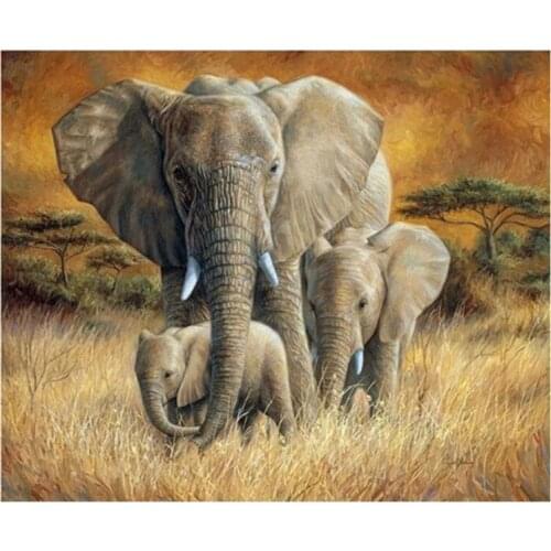 5D DIY Full Square/Round Drill Diamond Painting "Animal elephant" Embroidery Mosaic Cross Stitch Stickers Decor Gift X87zxz