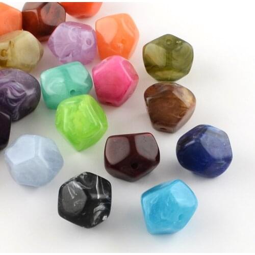 500g Imitation Gemstone Acrylic Beads For DIY Jewelry Accessories Finding Making Necklaces Bracelets 20x22x21mm, Hole: 3mm