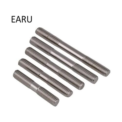 M8*30/55/60/70/80/90/100/110/120/130/140-250mm 304 Stainless Steel Metric Standard Stud Bolts Screw Rod Tooth Stick Double Head