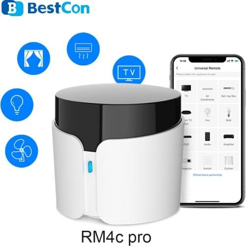 Broadlink Bestcon RM4C Pro Wifi IR RF Universal Remote Control Smart Home Air-Con TV Controller Compatible Alexa Google Home