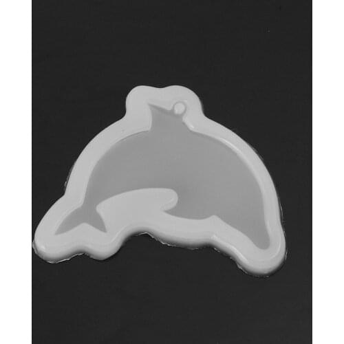 Doreenbeads Silicone Resin Mold For Jewelry Making Dolphin Animal White Tools Accessories 56mm(2 2/8") x 40mm(1 5/8"), 2 PCs