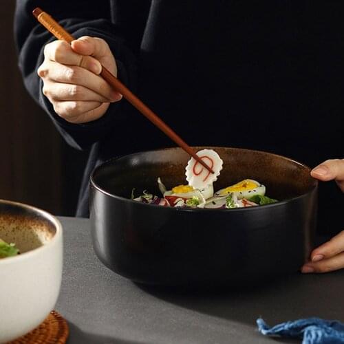 FANCITY Japanese style ceramic rice bowl, retro Japanese style ramen bowl, soup bowl, porridge bowl, fruit bowl, dessert bowl