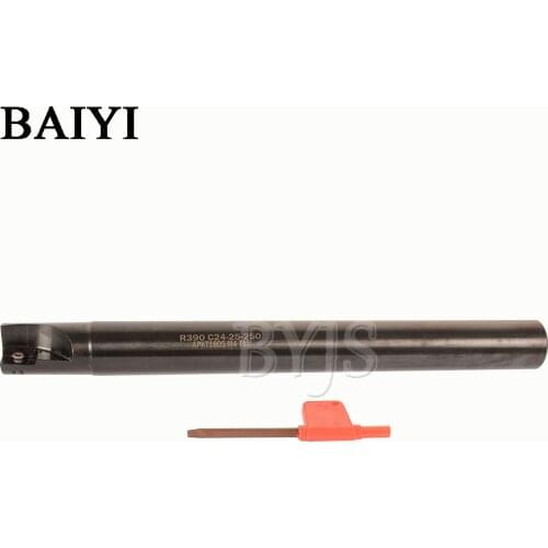 Milling cutter R390 C24-0.8R25-250 Indexable End Milling Holder Shank diameter 24mm length 250mm for insert APKT1605 holder