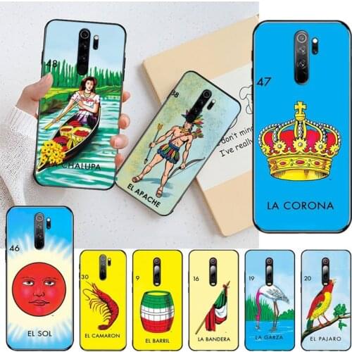 KPUSAGRT Loteria Card Mexican Bingo Lottery Customer Phone Case for Redmi Note 9 8 8T 8A 7 6 6A Go Pro Max Redmi 9 K20 4X