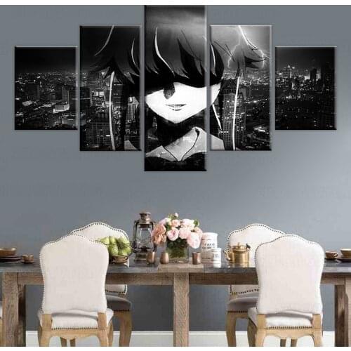 Canvas Print Painting Art Posters 5 Panel Mirai Nikki Gasai Yuno Animation For Living Room Modular Home Decor Framework