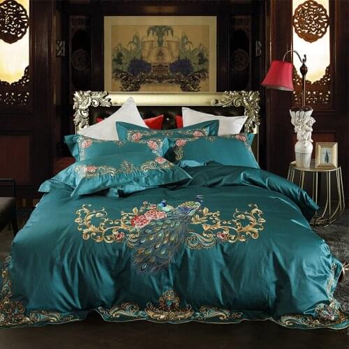 Luxur Embroideredy Egyptian cotton Wedding Bedding Sets Chinese Stly Queen King size4/6pcs Bed set Bed Sheet Duvet couer pink