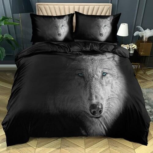 3D Custom-make Bedding sets Animals Quilt cover set Wolf Design King Queen Full size Home textile