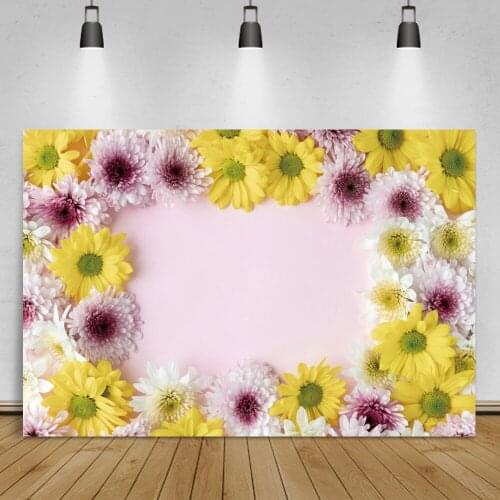 Laeacco Flowers Backdrop Photography Colorful Blooms Flowers Portrait Food Cloth Shoot Photography Background For Photo Studio