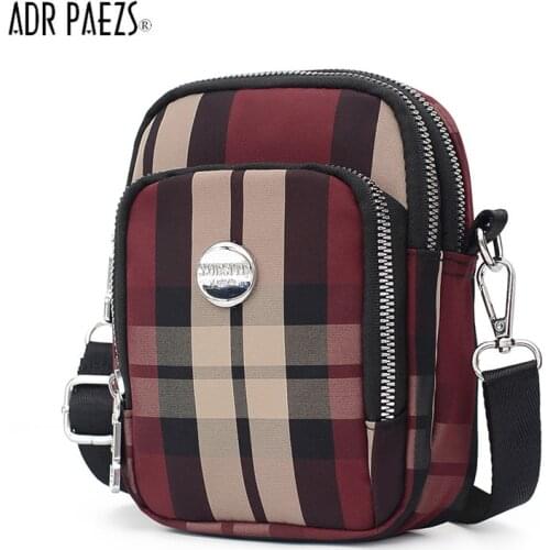 Fashion Ladies Plaid Flap Bag nylon waterproof Designer Handbags Women Bag 2020 Small Day Clutch Gold Chain Girls Crossbody Bags