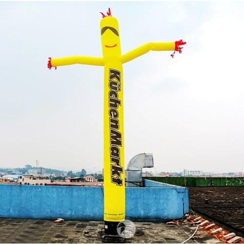 Outdoor Giant Advertising Opening Ceremony Yellow One-legged Air Dancer