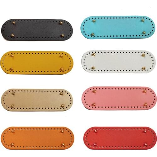 Pu Leather Bottom Base with Pre-drilled Holes for Knitting DIY Purse Handbag women Shoulder Bag Accessories Dropshipping STP274