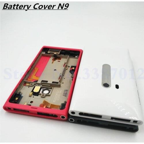 New Housing For Nokia N9 Back Cover Case Battery Rear Door with Power Volume Button Flex Cable Parts With Logo