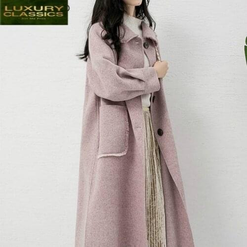 Sided Womens Coats Winter Wool Coat Female Long Elegant Ladies Autumn Spring Clothes Abrigos Mujer Invierno 2021 LWL1328