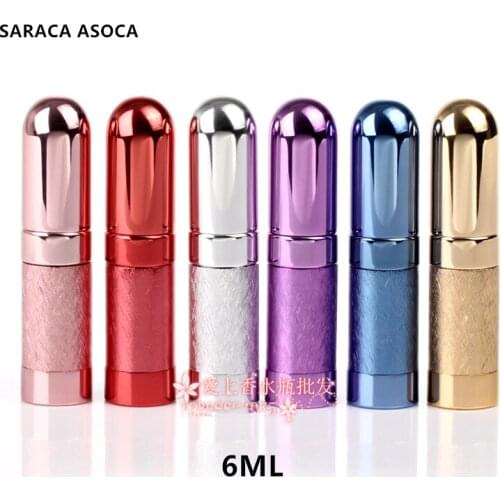 Wholesale 6ml 30pcs/lot Metal Case Glass Tank Mini Perfume Atomizer Bottles Aluminum Nozzle Metal Spray Bottle