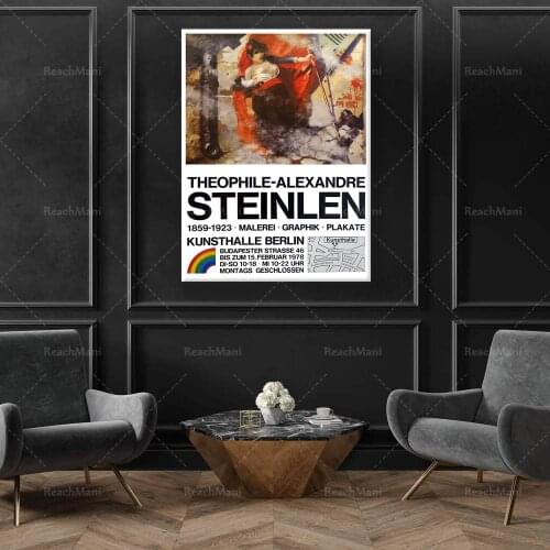 Reprint of a 1978 Vintage German exhibition Poster for works by Steinlen