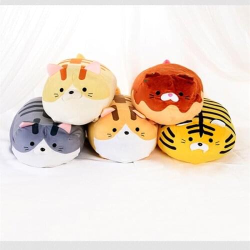 Plush cat tiger wild boar toy stuffed round shape animal soft doll cute fat pig plush kids toys elephant pillow birthday gift