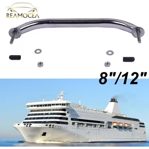 Reamocea 8" 12" Stainless Steel 316 Polished Grip Handle Deck Handrail For Marine Yacht Accessories For RV Bath Hardware