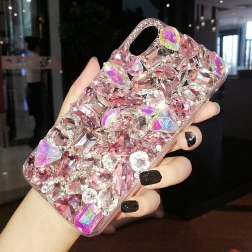 Luxury Crystal Gem Rhinestone Cases for Vivo Y51 Y31 Y50 Y52 Y70 V21 X60 X60Pro iQOO Neo 5 7 3 U3 Z3 Soft Edge Clear Phone Cover