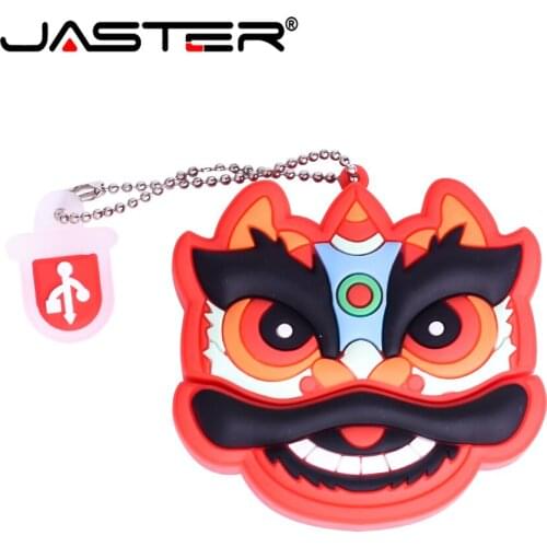 Cute lion model USB flash drive cartoon pen drive Chinese lion dance head pendrive 128GB Memory stick creative gift U disk 64GB