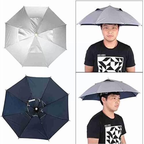Fishing Umbrella Cap Outdoor Foldable Sunscreen Shade Waterproof Camping Hiking Hat Umbrella Beach Headwear Golf Hats Fishi C4J1