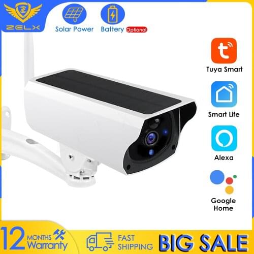 Tuya Solar IP Camera Outdoor Video Surveillance Camera WIFI 1080P HD Battery Powered Security Camera CCTV Google Home Alexa