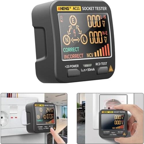 US/EU Plug Socket Tester Pro Digital Voltage Receptacle Detector For Grounding Wall Plug Breaker Finder Electric Outlet Tester
