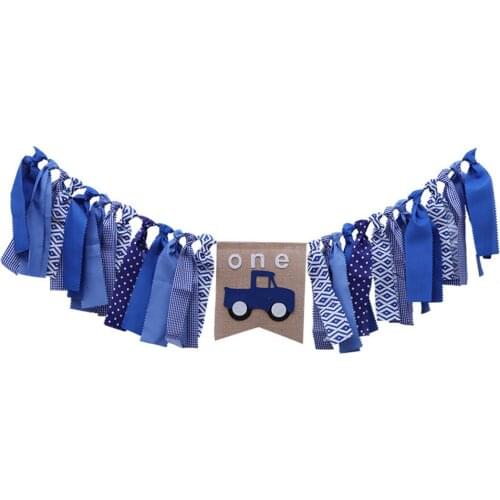 High Chair Banner Cartoon Cute Car Hanging Banner 1st Birthday Party Banner Boy Party Supplies
