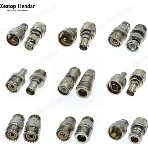 1Pcs Brass UHF SO-239 PL-259 / N to BNC / UHF SO239 PL259 Male Female RF Connector 9 Types Adapter Test Converter
