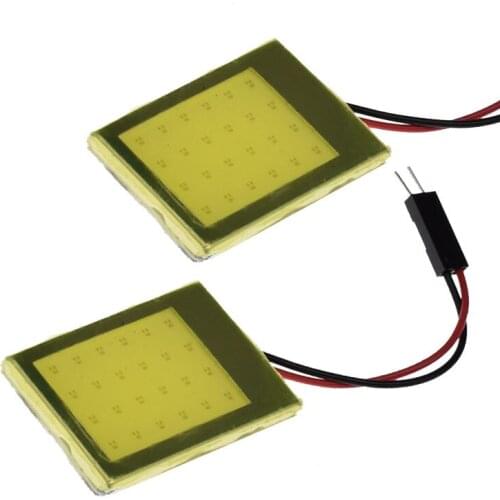 2 pieces COB LED Dôme Carte Ampoule Auto Voiture Intérieur Panneau Lampe T10 BA9S Feston Adaptateur DC 12V Blanc