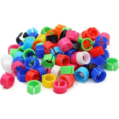 200Pcs Birds Pigeon Feet Rings 10 Colors Plastic Clip Ring Pigeon Dove Quail Foot Rings Pet Bird Chick Identification Rings