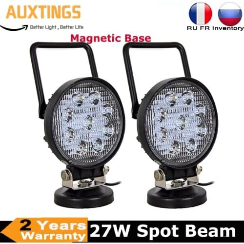 2x 27W Portable LED Work Light Magnetic Base Mounting Super Bright Car 4x4 ATV SUV truck Tractor Offroad Boat