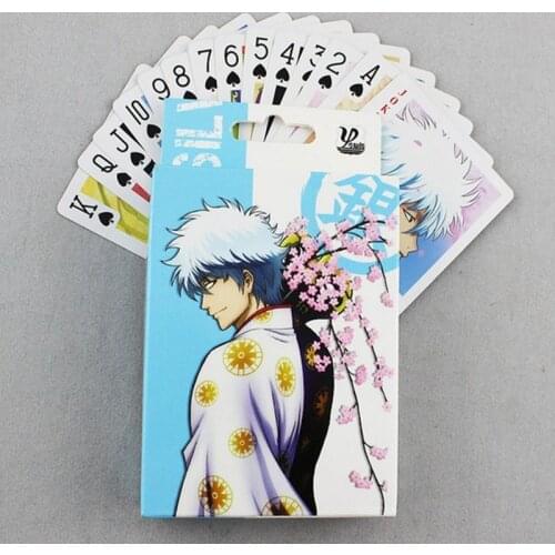 54 Pcs/pack Lovely Japan Anime Gintama Poker Cards Figure Sakata Gintoki Cosplay Board Game Playing Cards Toys Collection Gifts