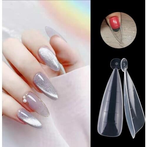 60pcs/Bag Dual Forms False Nails System Full Cover Quick Building Gel Extension Mold Upper Forms For Fake Nails Tips