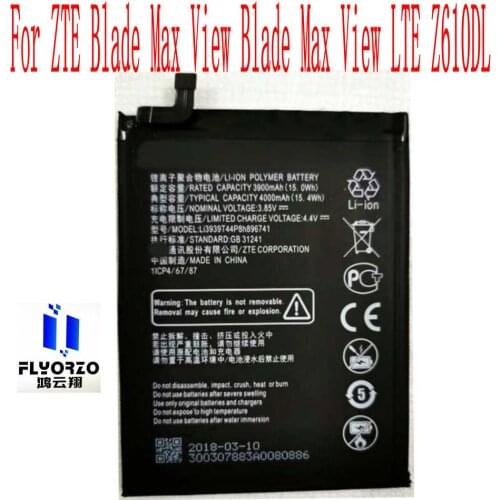 High Quality 4000mAh Li3939T44P8h896741 Battery For ZTE Blade Max View Blade Max View LTE Z610DL Mobile Phone