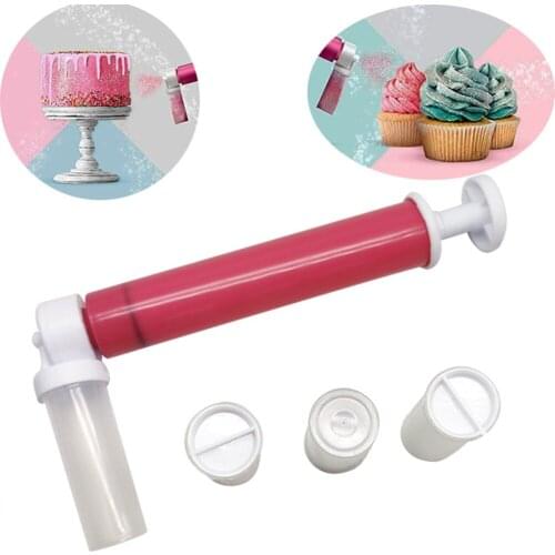Cake Coloring Airbrush Manual Cake Pastry Dusting Color Spray Tube Gun Kitchen Press Machine Watering Can Decorating Baking Tool