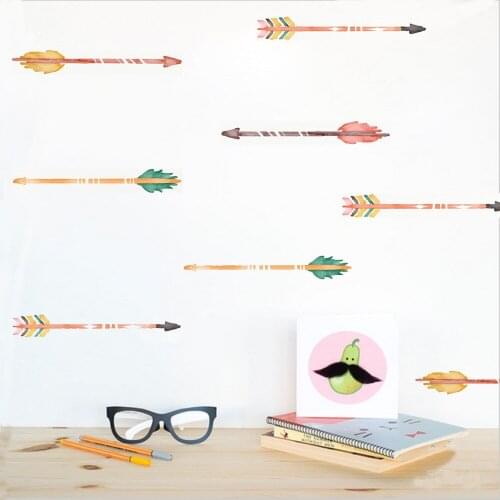 Funlife Color Feather Arrow Wall Sticker National Creative Art Design for Living Room Bedroom Sofa Decorative PA013